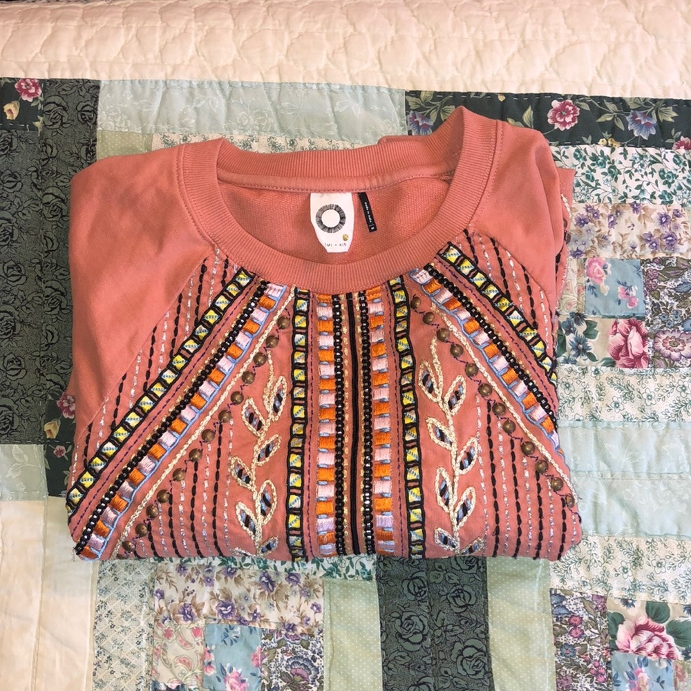 Anthro Lightweight Coral Sweater